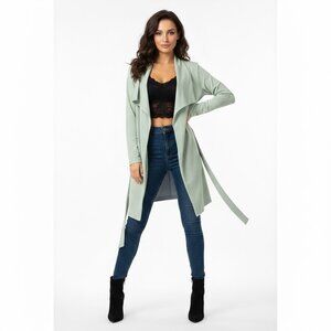 Women's Light Green Chiffon Cardigan